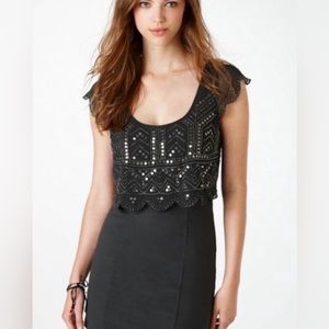 American Eagle Gray Beaded Sequins Taylor Swift Eras Mini Dress